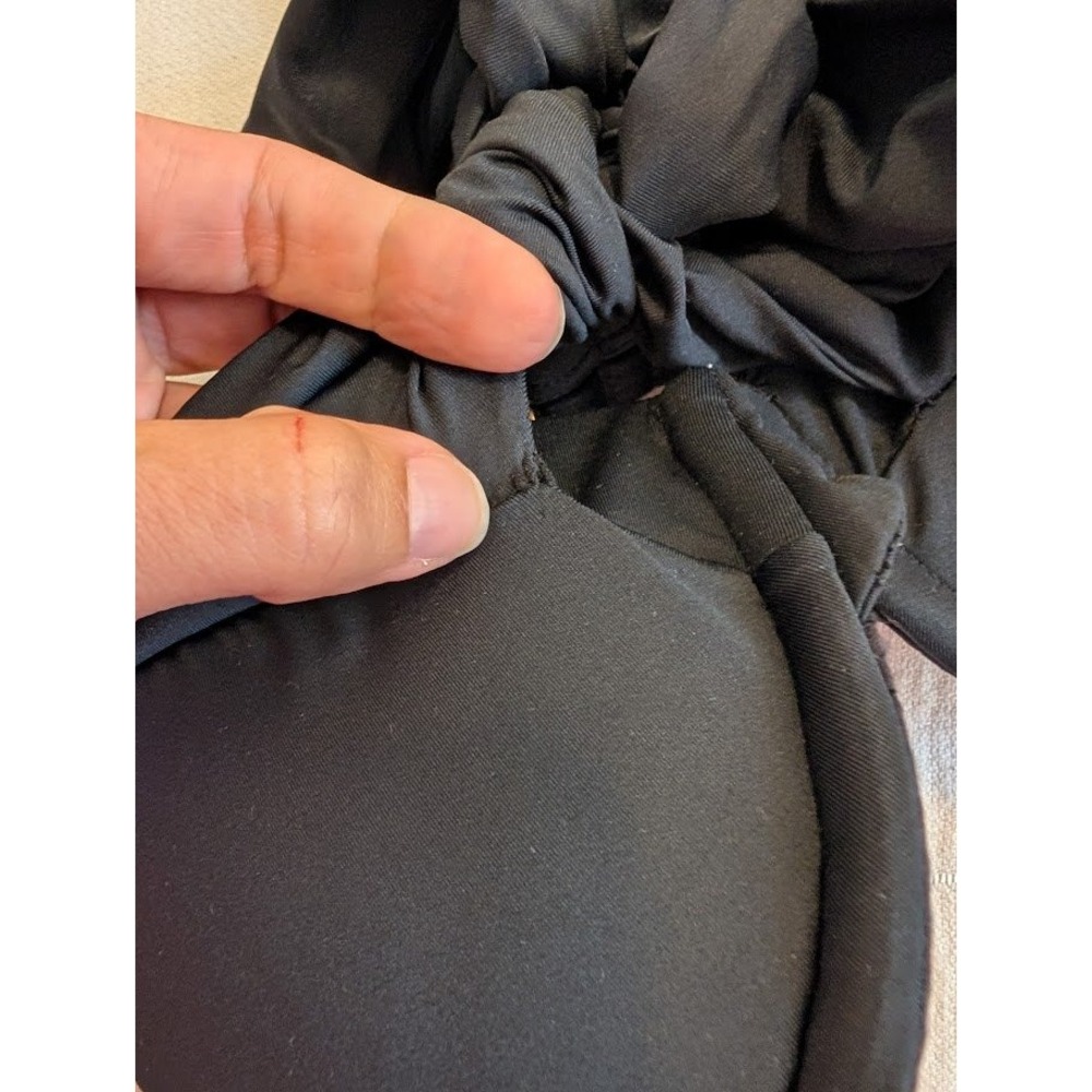La Blanca Black‎ Tie Front Underwire Bikini Swim Top Women's Size 10 - Picture 2 of 7